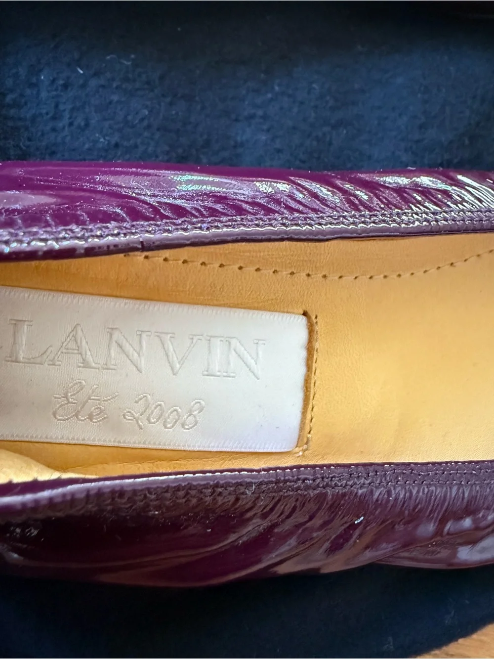 NWT Lanvin Purple Patent Ballet Flats
